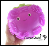 LAST CHANCE - LIMITED STOCK  - SALE - Puffer Fruit Air- Filled Squeeze Stress Balls with Faces  -  Sensory, Stress, Fidget Toy - Pineapple, Strawberry, Orange, Watermelon, Apple, Grapes