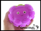 Puffer Fruit Smaller Air- Filled Squeeze Stress Balls with Faces  -  Sensory, Stress, Fidget Toy - Pineapple, Strawberry, Orange, Watermelon, Apple, Grapes