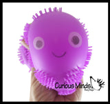 Puffer Fruit Smaller Air- Filled Squeeze Stress Balls with Faces  -  Sensory, Stress, Fidget Toy - Pineapple, Strawberry, Orange, Watermelon, Apple, Grapes