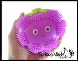 Puffer Fruit Smaller Air- Filled Squeeze Stress Balls with Faces  -  Sensory, Stress, Fidget Toy - Pineapple, Strawberry, Orange, Watermelon, Apple, Grapes