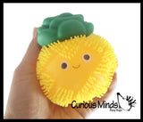Puffer Fruit Smaller Air- Filled Squeeze Stress Balls with Faces  -  Sensory, Stress, Fidget Toy - Pineapple, Strawberry, Orange, Watermelon, Apple, Grapes