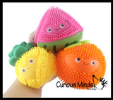 Puffer Fruit Smaller Air- Filled Squeeze Stress Balls with Faces  -  Sensory, Stress, Fidget Toy - Pineapple, Strawberry, Orange, Watermelon, Apple, Grapes