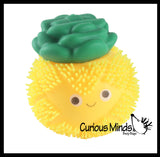 Puffer Fruit Smaller Air- Filled Squeeze Stress Balls with Faces  -  Sensory, Stress, Fidget Toy - Pineapple, Strawberry, Orange, Watermelon, Apple, Grapes