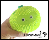 Puffer Fruit Smaller Air- Filled Squeeze Stress Balls with Faces  -  Sensory, Stress, Fidget Toy - Pineapple, Strawberry, Orange, Watermelon, Apple, Grapes