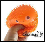 Puffer Fruit Smaller Air- Filled Squeeze Stress Balls with Faces  -  Sensory, Stress, Fidget Toy - Pineapple, Strawberry, Orange, Watermelon, Apple, Grapes