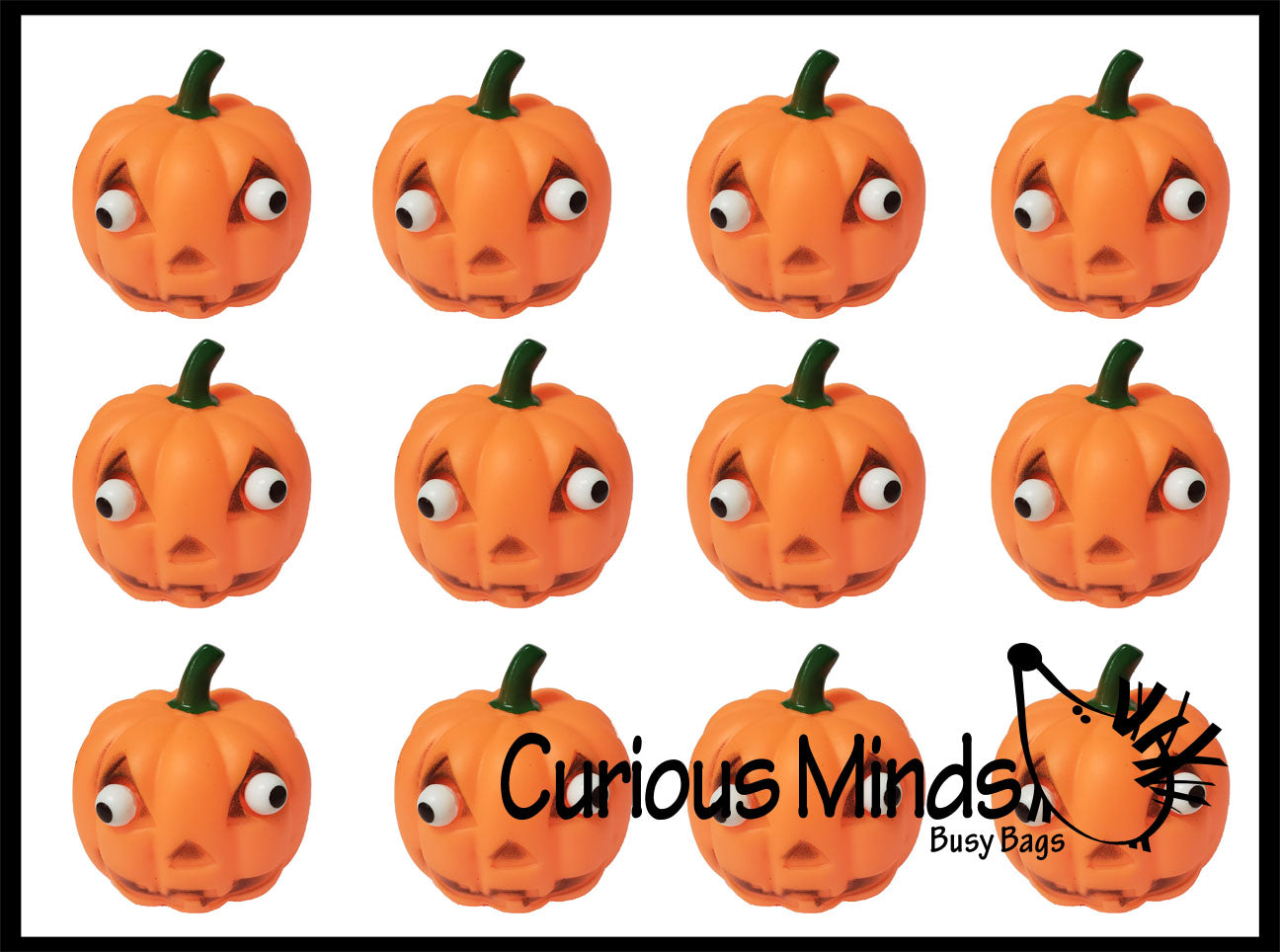 SALE - Pop-Eye Pumpkin Halloween Party Favor Stress Balls, Small Novelty Toy Prize Assortment Gifts