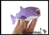 Purple Spotted Sand Filled Squishy Shark - Moldable Sensory, Stress, Squeeze Fidget Toy ADHD Special Needs Soothing Ocean OT