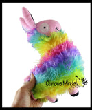 LAST CHANCE - LIMITED STOCK - Plush Rainbow Alpaca Stuffed Animal Toy - Soft Animal Plushie  Stuffie. Hairy Llama- Soft Snuggly Toy