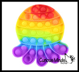 BULK - WHOLESALE - SALE - Octopus and Seahorse Rainbow Ocean Animal Theme Bubble Pop Game - Silicone Push Poke Bubble Wrap Fidget Toy - Press Bubbles to Pop - Bubble Popper Sensory Stress Toy