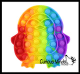 Cute Rainbow Ocean Animal Theme Bubble Pop Game - Penguin, Lobster, Crab, Narwhal, Octopus, Turtle, Seahorse - Silicone Push Poke Bubble Wrap Fidget Toy - Press Bubbles to Pop - Bubble Popper Sensory Stress Toy