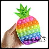 Colorful Pineapple Fruit Theme Bubble Pop Fidget Toy - Silicone Push Poke Bubble Wrap Fidget Toy - Press Bubbles to Pop the Bubbles Down Then Flip it over and Do it Again - Bubble Popper Sensory Stress Toy Pinapple