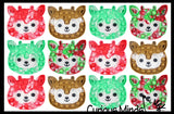 Cute Holiday Reindeer Alpaca Festive Bubble Popper Fidget Toy - Fun Party Favor Toy - Christmas Winter