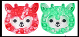Cute Holiday Reindeer Alpaca Festive Bubble Popper Fidget Toy - Fun Party Favor Toy - Christmas Winter