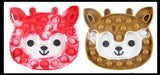Cute Holiday Reindeer Alpaca Festive Bubble Popper Fidget Toy - Fun Party Favor Toy - Christmas Winter