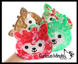 Cute Holiday Reindeer Alpaca Festive Bubble Popper Fidget Toy - Fun Party Favor Toy - Christmas Winter