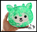 Cute Holiday Reindeer Alpaca Festive Bubble Popper Fidget Toy - Fun Party Favor Toy - Christmas Winter