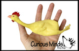 Large 8" Stretchy Rubber Chicken Stretch Toy Fidget - Novelty Toy