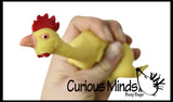 Large 8" Stretchy Rubber Chicken Stretch Toy Fidget - Novelty Toy