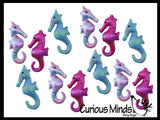 Seahorse Sand Filled Animal Toy - Heavy Weighted Sandbag Animal Plush Bean Bag Toss - Shimmering Glitter