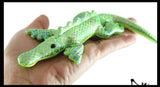Alligator / Crocodile Sand Filled Animal Toy - Heavy Weighted Sandbag Animal Plush Bean Bag Toss - Shimmering Glitter