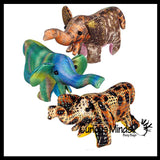 Elephant Sand Filled Animal Toy - Heavy Weighted Sandbag Animal Plush Bean Bag Toss - Shimmering Glitter Safari