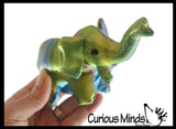 Elephant Sand Filled Animal Toy - Heavy Weighted Sandbag Animal Plush Bean Bag Toss - Shimmering Glitter Safari
