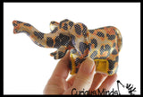 Set of 2 Safari Animals - Elephant and Giraffe Sand Filled Animal Toy - Heavy Weighted Sandbag Animal Plush Bean Bag Toss - Shimmering Glitter Safari