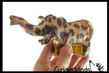 Elephant Sand Filled Animal Toy - Heavy Weighted Sandbag Animal Plush Bean Bag Toss - Shimmering Glitter Safari