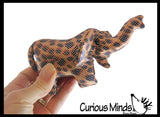 Elephant Sand Filled Animal Toy - Heavy Weighted Sandbag Animal Plush Bean Bag Toss - Shimmering Glitter Safari