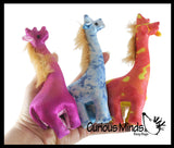 Giraffe Sand Filled Animal Toy - Heavy Weighted Sandbag Animal Plush Bean Bag Toss - Shimmering Glitter Safari