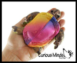 Colorful Turtle Sand Filled Animal Toy - Heavy Weighted Sandbag Animal Plush Bean Bag Toss - Shimmering Glitter