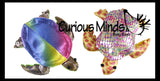 Set of 5 Turtle Sand Filled Animal Toy - Heavy Weighted Sandbag Animal Plush Bean Bag Toss - Shimmering Glitter