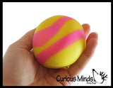 Striped Sand Filled Stress Ball - Moldable Ball with Granular Filling - Heavy Sensory, Stress, Squeeze Fidget Toy ADHD Special Needs Soothing