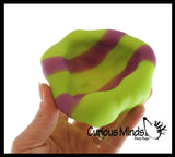 Striped Sand Filled Stress Ball - Moldable Ball with Granular Filling - Heavy Sensory, Stress, Squeeze Fidget Toy ADHD Special Needs Soothing