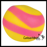 Striped Sand Filled Stress Ball - Moldable Ball with Granular Filling - Heavy Sensory, Stress, Squeeze Fidget Toy ADHD Special Needs Soothing