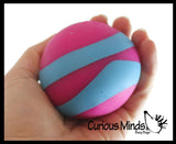 Striped Sand Filled Stress Ball - Moldable Ball with Granular Filling - Heavy Sensory, Stress, Squeeze Fidget Toy ADHD Special Needs Soothing