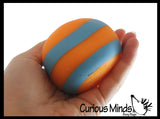 Striped Sand Filled Stress Ball - Moldable Ball with Granular Filling - Heavy Sensory, Stress, Squeeze Fidget Toy ADHD Special Needs Soothing