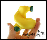 Set of 2 Squishy Sand Bananas - Yellow and Colorful - Moldable Sensory, Stress, Squeeze Fidget Toy ADHD Special Needs Soothing
