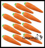 BULK - WHOLESALE - Sand Filled Squishy Carrot - Moldable Sensory, Stress, Squeeze Fidget Toy ADHD Special Needs Soothing