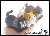 Stretchy Cat Crushed Bead Sand Filled - Kitty Lover Sensory Fidget Toy Weighted