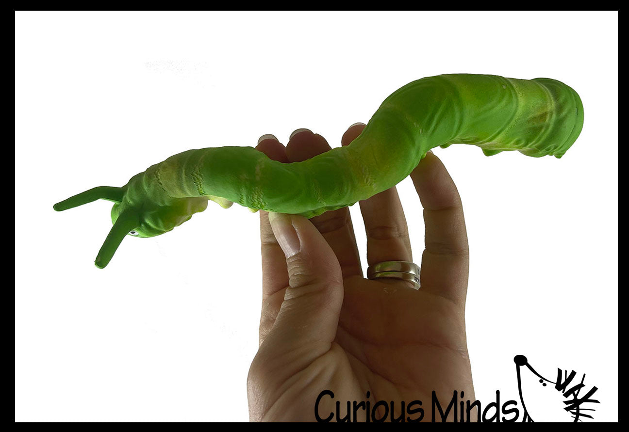 Sand Filled Grub Squishy - Moldable Sensory, Stress, Squeeze Fidget Toy ADHD Special Needs Soothing Bug
