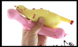 2 Sand Animals - Pig and Chicken - Sand Filled Squishy - Rubber Chicken Moldable Sensory, Stress, Squeeze Fidget Toy ADHD Special Needs Soothing
