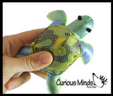 Turtle Sand Filled Animal Toy - Heavy Weighted Sandbag Animal Plush Bean Bag Toss - Shimmering Glitter