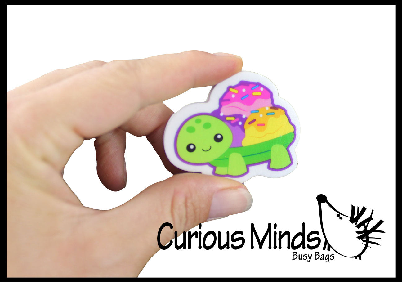 LAST CHANCE - LIMITED STOCK -  - SALE - Large Scented Animal Foods Erasers - Novelty and Functional Adorable Eraser Novelty Treasure Prize, School Classroom Supply, Math Counters - Sorting - Party Favor