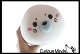 Chubby Plush Harp Seal Stuffed Animal Toy - Soft Squishy Roll Animal