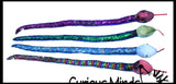Jumbo 64" Plush Snake with Mermaid 2 Color Reversible Sequin Scales -  Stuffed Sensory Fidget Toy