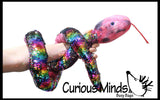 Jumbo 64" Plush Snake with Mermaid 2 Color Reversible Sequin Scales -  Stuffed Sensory Fidget Toy