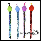 Plush Snake 15" with Mermaid 2 Color Reversible Sequin Scales -  Stuffed Sensory Fidget Toy