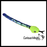 Plush Snake 15" with Mermaid 2 Color Reversible Sequin Scales -  Stuffed Sensory Fidget Toy
