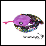 Plush Snake 15" with Mermaid 2 Color Reversible Sequin Scales -  Stuffed Sensory Fidget Toy